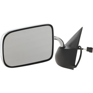 Power Mirror for Dodge Ram Full Size Pickup 1994-1997, Left Driver, Non-Towing, Manual Folding, Non-Heated, Chrome, with Flat Glass, Replacement