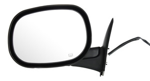 Power Heated Mirror for Dodge RAM 1500 Pickup 1998-2001, RAM 2500/3500 Pickup 1998-2002, Left Driver, Non-Towing, Manual Folding, Textured, Replacement