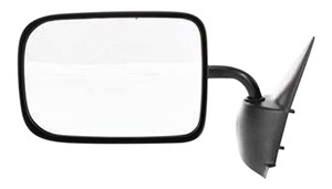 Manual Adjust Mirror for Dodge Ram Full Size Pickup 1994-1997, Left Driver, Non-Towing, Manual Folding, Non-Heated, Textured, Replacement