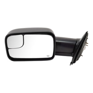 Towing Mirror for Dodge RAM 1500 Pick-Up (2002-2009), RAM 2500/3500 Pick-Up (2003-2009), Left Driver, Power, Manual Folding, Heated, Textured, Replacement