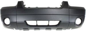 Front Bumper Cover for 2005-2007 Ford Escape, Primed (Ready to Paint), XLT/Limited/Hybrid Models with Fender Flares, Features Fog Light Holes, Replacement