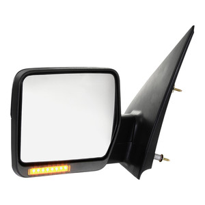 Power Mirror for Ford F-150 2004-2006, Left Driver, Non-Towing, Manual Folding, Heated, Textured, with In-housing Signal Light, Excludes Auto Dimming, Blind Spot Detection, and Memory, Replacement