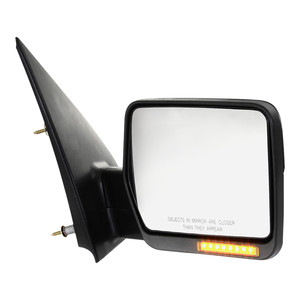Power Mirror for Ford F-150 2004-2006, Right Passenger, Non-Towing, Manual Folding, Heated, Textured, with In-housing Signal Light, without Auto Dimming, Blind Spot Detection, and Memory, Replacement