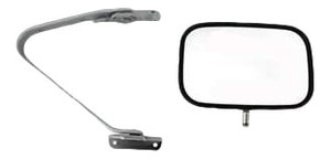 Manual Adjust, Non-Towing Left Driver Side Mirror for Ford F-Series (1987-1991), Manual Folding, Non-Heated, Polished, Stainless, Replacement
