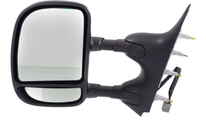 Towing Mirror for Ford Econoline Van 2009-2014, Left Driver, Power Adjustable, Manual Folding, Non-Heated, Textured, Without Auto-Dimming, Blind Spot Detection, Memory, and Signal Light, Replacement
