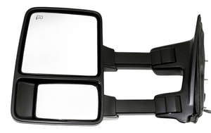Towing Mirror for Ford F-Series Super Duty 2008, Left Driver, Power, Manual Folding, Heated, Textured, with Signal Light, without Memory, Replacement