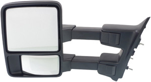 Towing Mirror for Ford F-Series Super Duty 2008-2012, Left Driver, Manual Adjust, Manual Folding, Non-Heated, Textured, without Memory or Signal Light, Replacement