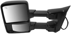Towing Mirror for Ford F-Series Super Duty 2009-2012, Left Driver, Power, Manual Folding, Heated, Textured, with Signal Light, without Memory, Replacement