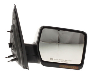 Power Mirror for Ford F-150 2007-2008 Right Passenger, Non-Towing, Manual Folding, Heated, Chrome, with In-housing Signal Light, without Auto Dimming, Blind Spot Detection, Memory, Replacement