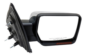 Power Mirror for Ford F-150 2009-2010 Right Passenger, Non-Towing, Manual Folding, Heated, Chrome, with In-Housing Signal Light and Memory, without Auto Dimming and Blind Spot Detection, Replacement