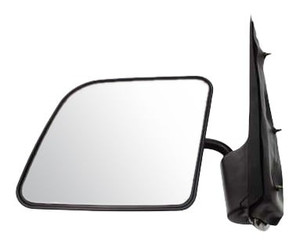 Manual Adjust Mirror for Ford Econoline Van 1992-2007, Left Driver, Non-Towing, Manual Folding, Non-Heated, Textured, without Auto Dimming, Blind Spot Detection, Memory, or Signal Light, Swing Lock Type, Flat Glass, Replacement