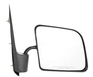 Manual Adjust Non-Towing Mirror for Ford Econoline Van 1992-2007, Right Passenger, Manual Folding, Non-Heated, Textured, without Auto Dimming, Blind Spot Detection, Memory, and Signal Light, Swing Lock Type, Convex Glass, Replacement