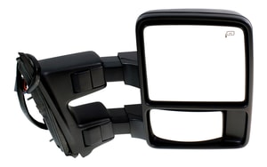 Towing Mirror for Ford F-Series Super Duty (2008-2009), Right Passenger Side, Power, Power Folding, Heated, Textured, Auto Extend with Signal Light, Without Memory, Side Marker, Replacement