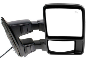 Towing Mirror Right Passenger for Ford F-Series Super Duty 2011-2012, with Power Folding, Heated, Textured Finish, Auto Extend, Signal Light, and Temperature Sensor, without Memory, Replacement