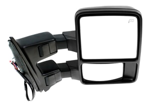 Towing Mirror RH (Right Passenger) for Ford F-Series Super Duty 2011-2012, Power, Power Folding, Heated, Textured, with Auto Extend, Memory, Signal Light, Temp Sensor, Replacement