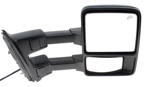 Towing Mirror for Ford F-Series Super Duty 2010-2010, Right Passenger, Power, Power Folding, Heated, Chrome/Paintable, 2 Caps, with Auto Extend and Signal Light, without Memory, Replacement