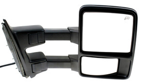 Towing Mirror Right Passenger for Ford F-Series Super Duty 2010-2010 with Power, Power Folding, Heated, Chrome/Paintable, 2 Caps, Auto Extend, Memory, Signal and Side Marker Light, Replacement