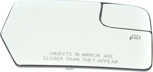 Mirror Glass Replacement for Ford Expedition 2012-2017/Navigator 2012-2014, Right Passenger, Non-Towing, Heated, with Backing Plate, with Blind Spot Glass, without Blind Spot Detection