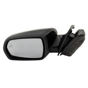 Power Mirror for Ford Edge 2015-2018, Left Driver, Manual Folding, Heated, Paintable, with Blind Spot Detection in Glass and In-housing Signal Light, without Auto Dimming and Memory, with Puddle Light, Replacement