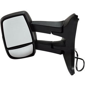 Towing Mirror for Ford Transit Van 2015-2019, Left Driver, Power Adjustable, Manual Folding, Non-Heated, Textured, with Long Arm, fits Low Roof, Replacement