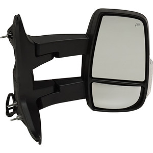 Towing Mirror Right Passenger for Ford Transit Van 2015-2019, Power, Manual Folding, Heated, Textured, with Long Arm and Signal Light, for Low Roof Vans, Replacement