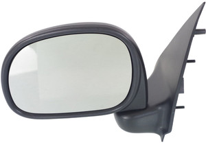 Manual Adjust Mirror for Ford F-150 1997-2002, F-250 1997-1999, Left Driver, Non-Towing, Manual Folding, Non-Heated, Paddle Style, Textured, All Cab Types, To 2-11-02, Replacement
