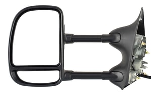 Towing Mirror Power, Manual Folding, Non-Heated, Textured, Dual Glass, Dual Arm Type, without Signal Light for Ford F-Series Super Duty 2002-2007/Excursion 2000-2005 Left Driver, Replacement