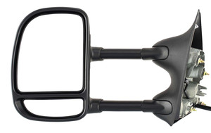 Towing Mirror Power, Manual Folding, Non-Heated, Textured, Dual Glass, Dual Arm Type, without Signal Light for Ford F-Series Super Duty 2002-2007/Excursion 2000-2005 Left Driver, Replacement