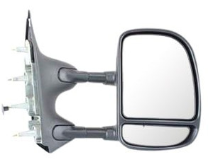 Towing Mirror for Ford Econoline Van 2003-2014, Right Passenger, Manual Adjust and Folding, Non-Heated, Textured, Without Auto-Dimming, Blind Spot Detection, Memory & Signal Light, Replacement