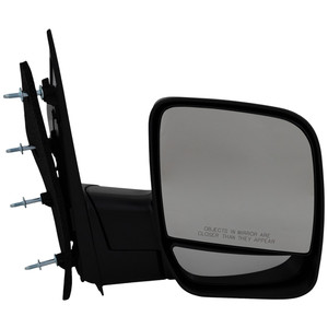 Manual Adjust, Non-Towing Mirror for Ford Econoline Van 2003-2004, Right Passenger Side, Manual Folding, Non-Heated, Textured Black, Without Auto Dimming, Blind Spot Detection, Memory, and Signal Light, Replacement