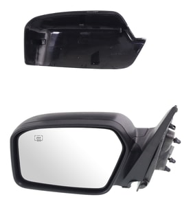 Power Non-Folding Heated Mirror for Ford Fusion (2006-2012) and Milan (2006-2011), Left Driver, Paintable/Textured, 2 Caps, with Puddle Light, Replacement