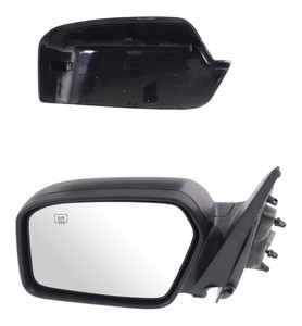 Power Non-Folding Heated Mirror for Ford Fusion (2006-2012) and Milan (2006-2011), Left Driver, Paintable/Textured, 2 Caps, with Puddle Light, Replacement
