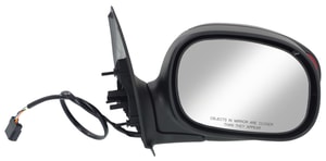 Right Passenger Side Contour Style Power Mirror for Ford F-150 1997-2004 and F-250 1997-1999, Non-Towing, Manual Folding, Non-Heated, Paintable, with Signal Light in Housing, Regular/SuperCab, Replacement