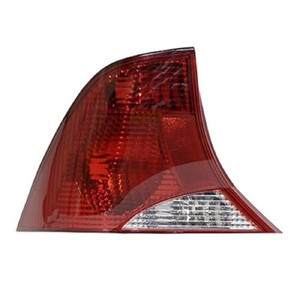 Left Driver Tail Light Assembly for 2002 - 2003 Ford Focus, Lens/Cover, 4 Door; Sedan, without Bulb or Socket, 3-Bulb Light, Black Trim,  2S4Z13405AA, Replacement