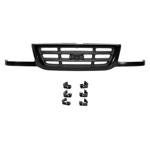 Grille for 2001-2003 Ford Ranger with Cross Bar Insert, Painted Black Shell and Insert, Replacement