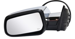 Power Mirror for Chevrolet Equinox LT Model/GMC Terrain 2015-2017, Left Driver, Manual Folding, Heated, Chrome, without Auto Dimming, Blind Spot Detection, Memory, and Signal Light, Replacement