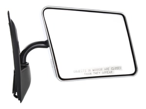 Manual Adjust and Manual Folding Mirror for Chevrolet S10 Pickup 1982-1993 / S10 Blazer 1983-1994, Right Passenger, Non-Heated, Below Eyeline Type, Chrome, Replacement