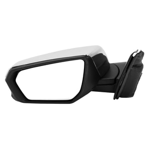 Power Mirror for 2018-2023 GMC Terrain, Chevrolet Equinox, Manual Folding, Heated, Chrome, Left Driver, without Blind Spot Detection and Signal Light, Denali Model, Replacement