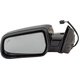 Replacement Mirror for Chevrolet Equinox 2016-2017, GMC Terrain 2015-2017, Left Driver, Power Adjust, Manual Folding, Heated, Paintable, with Blind Spot Detection in Glass, without Auto Dimming, Memory, and Signal Light