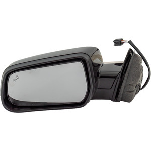 Replacement Mirror for Chevrolet Equinox 2016-2017, GMC Terrain 2015-2017, Left Driver, Power Adjust, Manual Folding, Heated, Paintable, with Blind Spot Detection in Glass, without Auto Dimming, Memory, and Signal Light