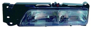 Right Passenger Headlight Assembly for 1992 - 1994 Pontiac Sunbird, Front Replacement Housing, Lens, Cover, without Concealed Headlights, Type 2, without Black Edged Rim, Composite,  16520690