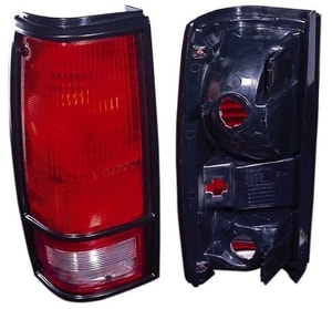Left Driver Tail Light Assembly for 1982 - 1993 GMC Sonoma, Rear Tail Light Replacement with Black Bezel, 919649