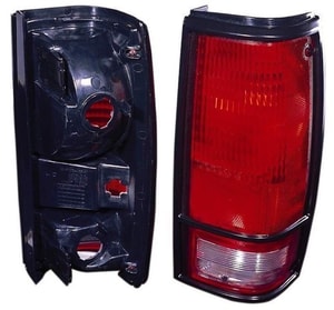 Right Passenger Tail Light Assembly for 1982-1993 GMC Sonoma, Rear Tail Light Lens Cover with Black Bezel, 919650 Replacement