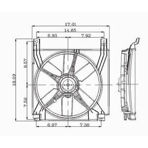Radiator Cooling Fan Assembly for 1987 - 1996 Chevrolet Chevy Beretta, Includes Motor, Blade, Shroud with Air Conditioning,  GM3115103, Replacement