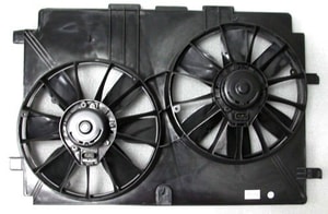 Radiator Cooling Fan Assembly for 1998-2002 Chevrolet Camaro, 3.8L V6 Engine, Includes Motors, Blades, Shroud; Dual Fan Assembly,  GM3115154, Replacement