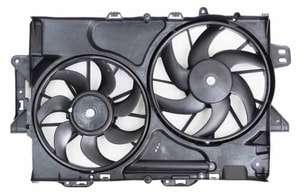 Radiator Cooling Fan Assembly for 2008 - 2009 Pontiac Torrent, 3.6L V6, 2nd Design, Dual Fan Assembly with Motor, Blade, Shroud, OEM Replacement 19130518-PFM