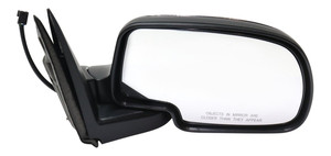 Chrome Mirror for Chevrolet Silverado/GMC Sierra 1999-2002, Right Passenger Side, Non-Towing, Power Adjustable, Manual Folding, Non-Heated, Replacement