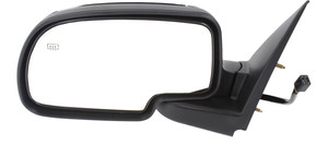 Power Mirror for Chevrolet Silverado/GMC Sierra 1999-2002, Left Driver, Non-Towing, Manual Folding, Heated, Chrome, Replacement