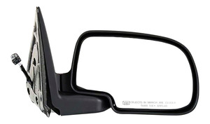 Chrome Mirror for Chevrolet Silverado/GMC Sierra 1999-2002, Right Passenger Side, Non-Towing, Power Control, Manual Folding, Heated, Replacement