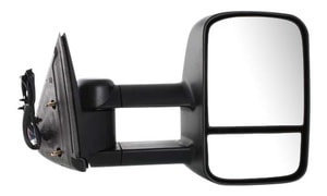 Towing Mirror for Chevrolet Silverado/GMC Sierra 2003-2007 Classic, Right Passenger Side, Power Controlled, Manual Folding, Heated, Textured, without Signal Light, Replacement